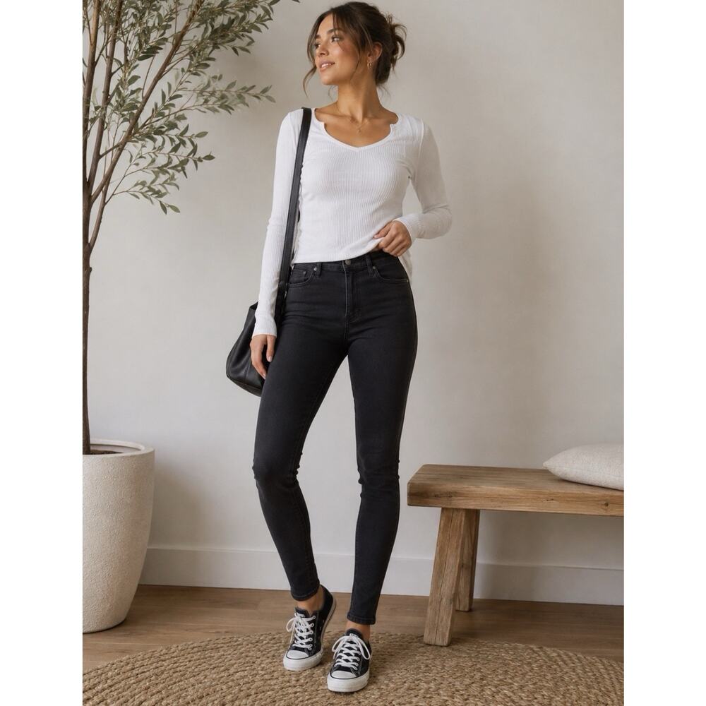 Buffalo David Bitton Women's Mollie High-Rise Stretch Skinny Jeans Black 8/29